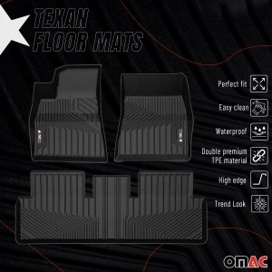 Tesla Model 3 Floor Mats - Front + Rear - Omac - Texan - 2017